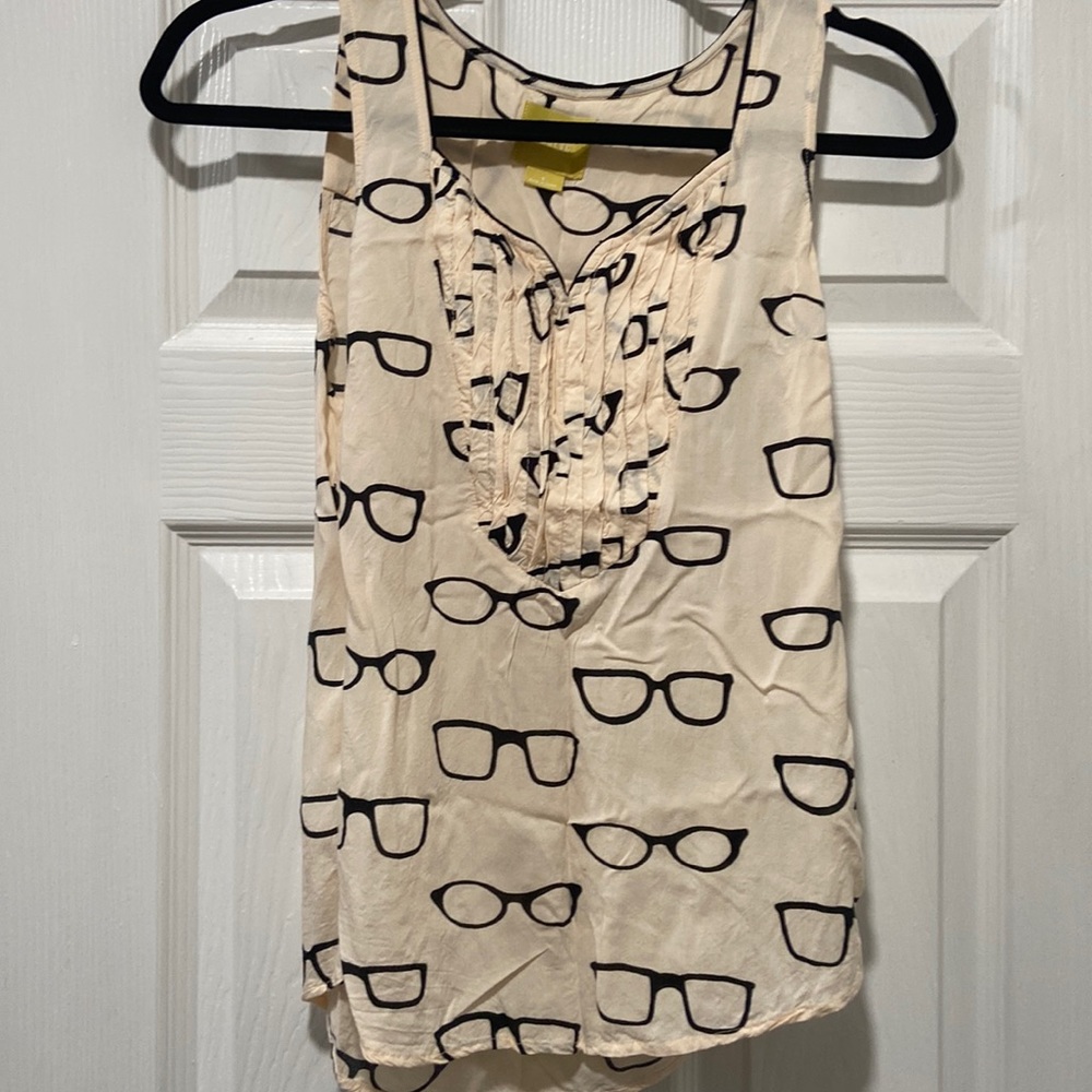 Maeve black rim glasses print shell